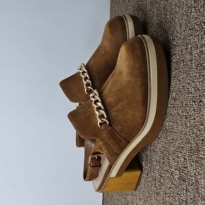 Bernardo Tobacco Sochi Suede Chain Slingback Clogs Shoes Sz 11 Womens